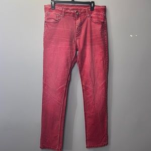 Armani Exchange, Red Men's Jeans, Washed Style, Size 32
